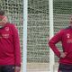 Nicolas Seube et Eddy Costil, tout sourire lors de la reprise de l'entraînement du SM Caen, lundi 1er juillet 2024.