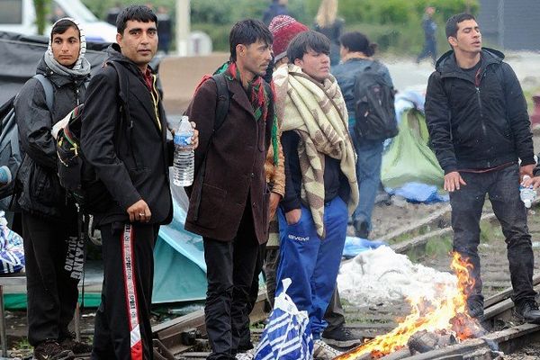 Des migrants à Calais ce mercredi. 