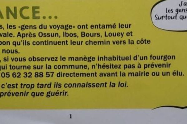 L'association nationale des gens du voyage a décidé de porter plainte après la publication du bulletin municipal.