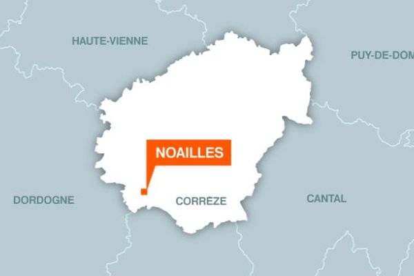 Emplacement de la commune de Noailles, en Corrèze