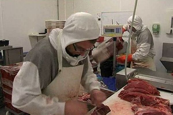 L'atelier de découpe des Eleveurs de la Charentonne (Orne), décembre 2012