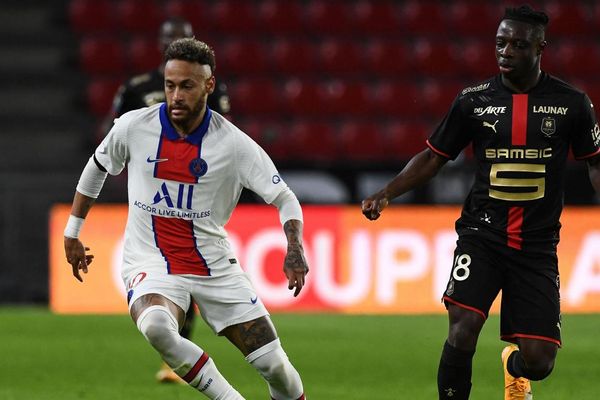 Neymar et le PSG ont raté le coche face à Rennes dimanche 9 mai dans le cadre de la 36ème journée de Ligue 1. PHOTO AFP - AFP