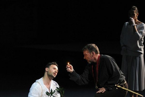 Lors de la répétition de la pièce "Le Prince de Hombourg", qui devait faire l'ouverture du festival d'Avignon vendredi soir.