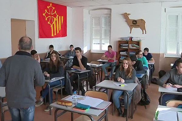 Marvejols (Lozère) - une classe d'occitan au lycée agricole Terre nouvelle - janvier 2018.