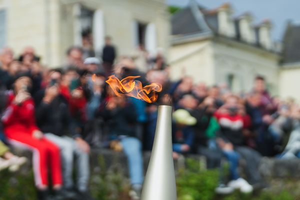 Relais de la flamme des Jeux Olympiques de Paris 2024, le 28 mai 2024 en Maine-et-Loire