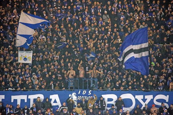 Le kop strasbourgeois lors de la rencontre face au PSG le décembre 2017