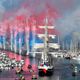 La flamme olympique est arrivée à bord du Belem à Marseille, mercredi 8 mai 2024.
