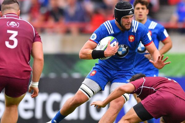 Le Rochelais Thomas Lavault pendant le match de Coupe du Monde France/Géorgie le 3 juin 2018.