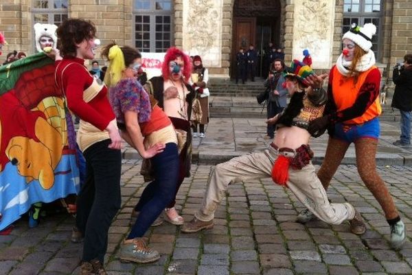 manifestation de soutien aux opposants à NDDL jugés en appel à Rennes