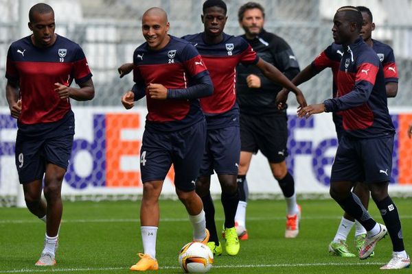 Les Girondins à l'entraînement avant le choc Bordeaux-Liverpool.