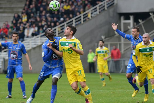 24 ème journée du Championnat de France de football ligue 2 , le FCNA reçoit Arles Avignon au stade de la Beaujoire de Nantes. Djordjevic Filip 
