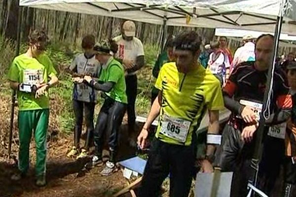 Au départ du championnat de France de course d'orientation dans la Vienne