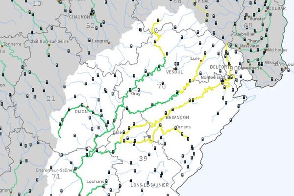 Le niveau des eaux sur les bassins de six rivières de la région devrait monter dans la nuit avant de redescendre progressivement dans la matinée du samedi 9 avril.