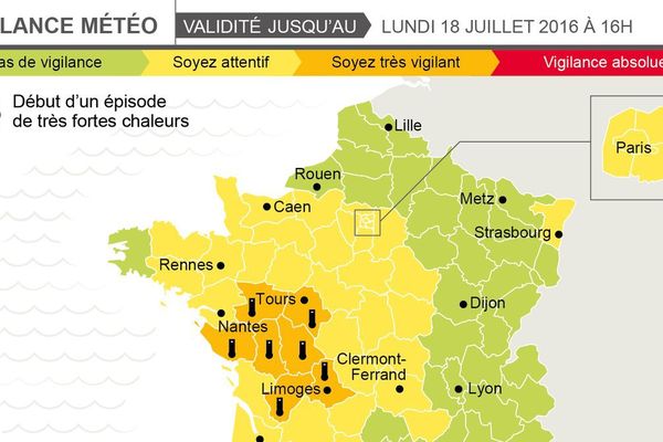 Vigilance orange en Indre-et-Loire le dimanche 17 juillet