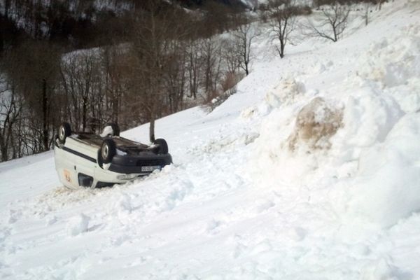 Le véhicule a fini sa course sur le toit