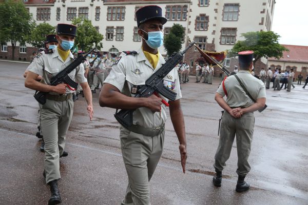 Une cérémonie du 152e régiment d'infanterie, à Colmar en juin 2020.