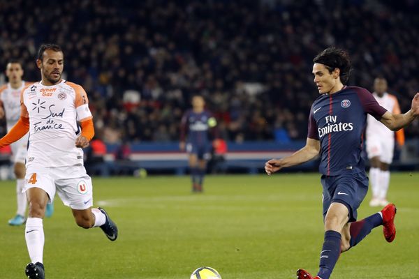 Vitorino Hilton pendant un match de Ligue 1, entre le MHSC et le PSG, au Parc des Princes, le 27 janvier 2018.