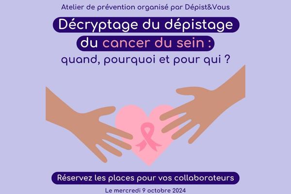 Atelier de dépistage du cancer du sein le 9 octobre 2024 organisé par Dépist&vous