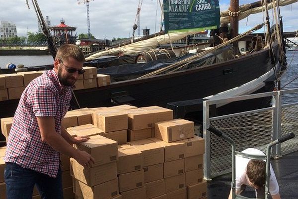 Le Grayhound embarque à Nantes cinq tonnes de muscadet bio