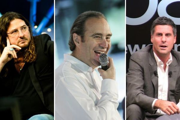 Jean-Christophe Granjon (vente-privee.com), Xavier Niel (Free) et Marc Simoncini (Meetic). 