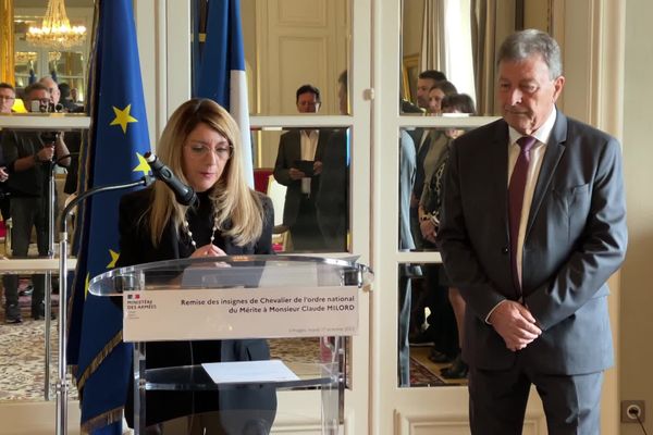 Claude Milord, l'ancien président de l'association nationale des familles des martyrs d'Oradour-sur-Glane décoré de l'ordre du Mérite