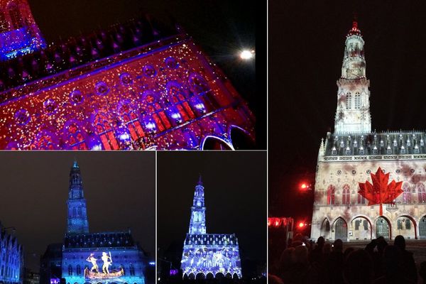 QUelques images tirées du son et lumière projeté à Arras sur la place des Héros.