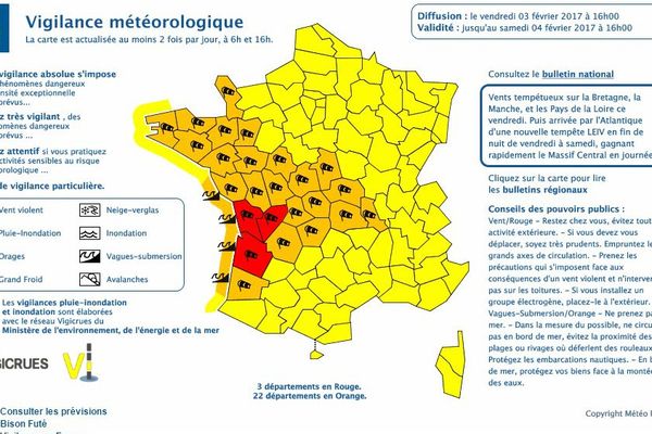 Trois départements de Centre-Val de Loire sont placés en vigilance jaune aux vents violents.