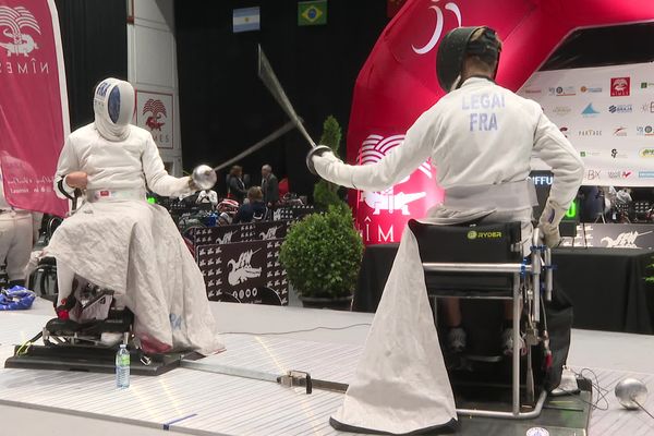 L'équipe de France d'escrime fauteuil sacrée médaille de bronze à Nîmes pour les championnats du monde ce 23 avril 2023.