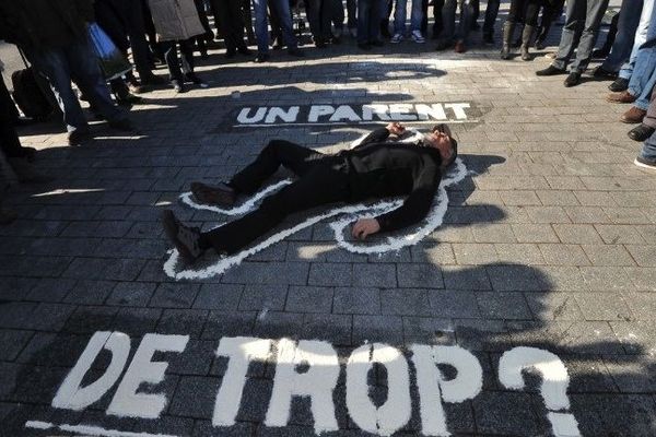 Serge Charnay le héros de l'association "SVP Papa" en 2013 à Nantes.