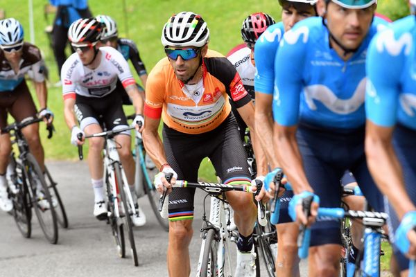 Valverde avec le maillot de leader lors de la 3ème étape