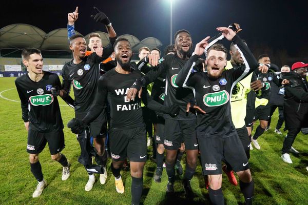 Les Voltigeurs de Châteaubriant à l'issue de leur qualification pour les 8e de Coupe de France