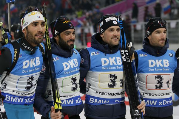  Martin Fourcade, Simon Fourcade, Simon Desthieux and Jean Guillaume Beatrix