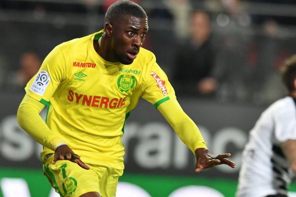 Jules Iloki lors de la rencontre en tre le FC Nantes et le Stade Rennais le 28 janvier 2017