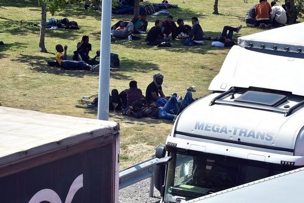 Chaque jour, de nombreux migrants tentent de monter à bord des camions qui stationnent à proximité du port de Calais