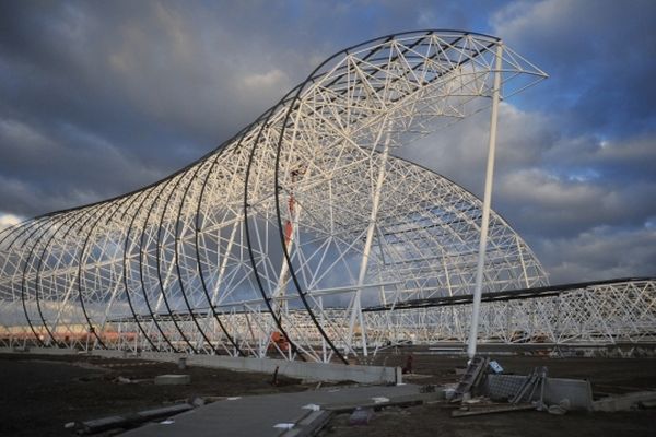 La structure métallique du futur Aéroscopia