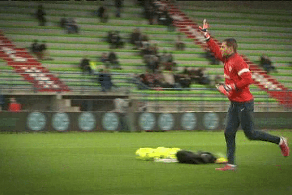 Au Stade d'Ornano, ce samedi soir, avant le match Caen-Metz