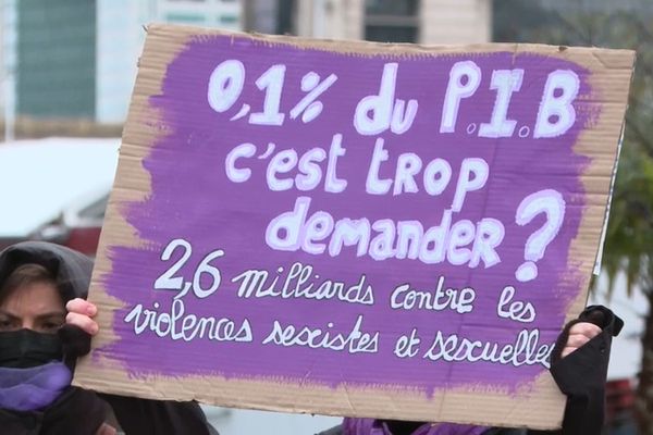 Elles étaient une dizaine du collectif #NousToutes à manifester ce jour-là