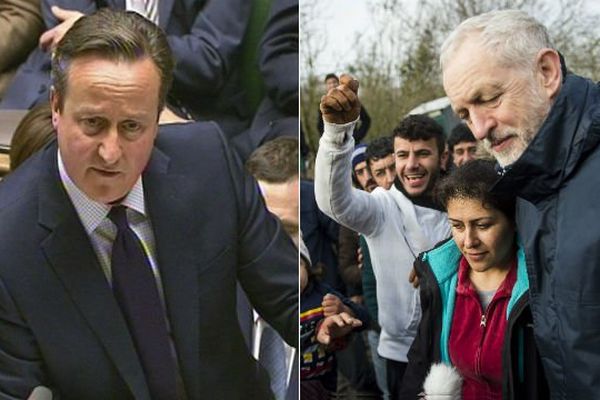 David Cameron a reproché au chef de l'opposition Jeremy Corbyn d'avoir rencontré "une bande de migrants" à Calais et Grande-Synthe.