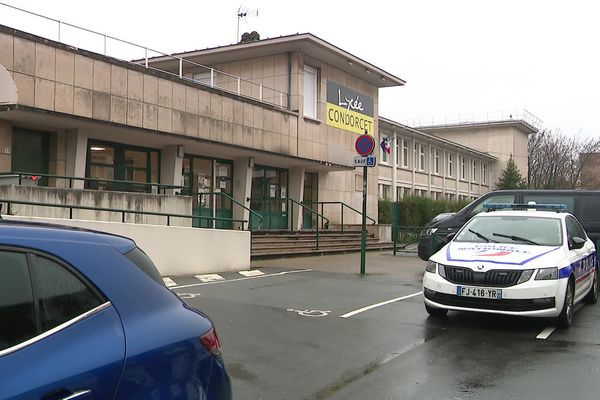 Le lycée Condorcet à Lens, ce jeudi 8 février 2024 matin