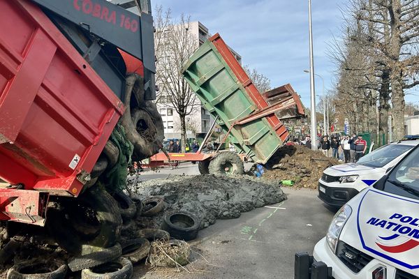 Une cinquantaine d'agriculteurs devant la MSA à Limoges ce jeudi 15 février 2024