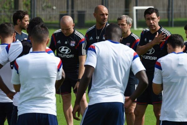  L'Olympique Lyonnais et Hubert Fournier, à l'entraînement (Lyon - 04/08/14) 