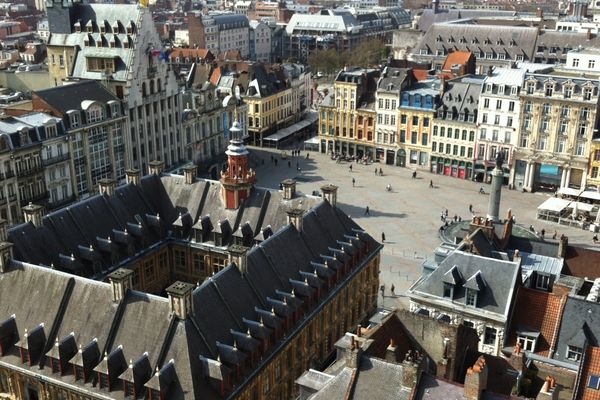 Le centre-ville de Lille vu de haut. 