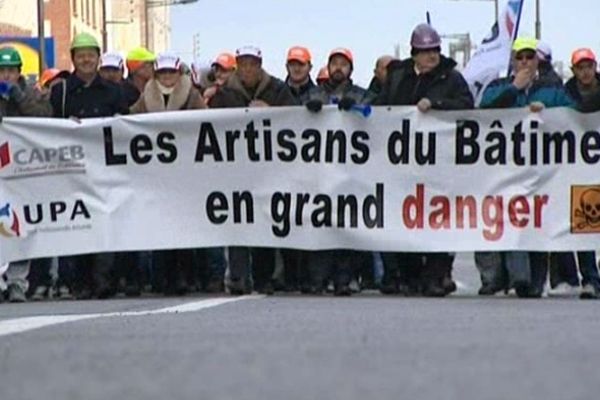 Les artisans dans la rue ce matin à Perpignan