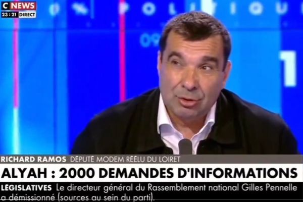 Richard Ramos s'exprime sur CNews le 9 juillet 2024, et accuse LFI d'encourager les jeunes musulmans "à aller non pas dans l'Islam mais dans l'islamisme".