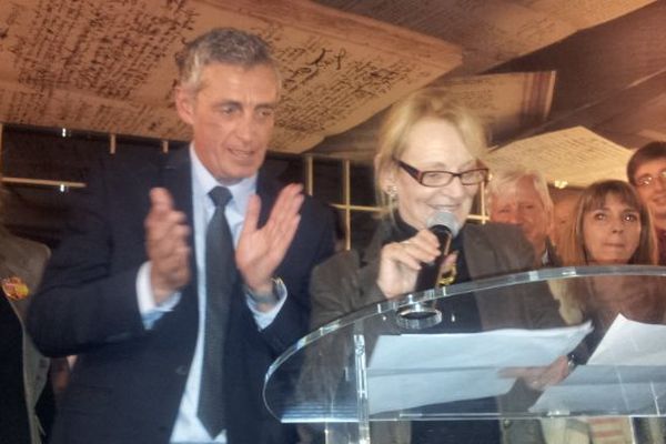Hélène Mandroux et Philippe Saurel dimanche soir à la mairie de Montpellier.