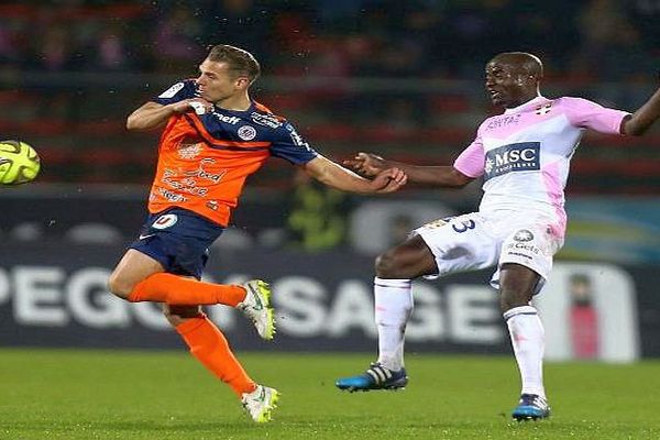 Kevin Berigaud( à gauche) en 2015 pour Montpellier lors de la rencontre avec son ancien club ETG.   