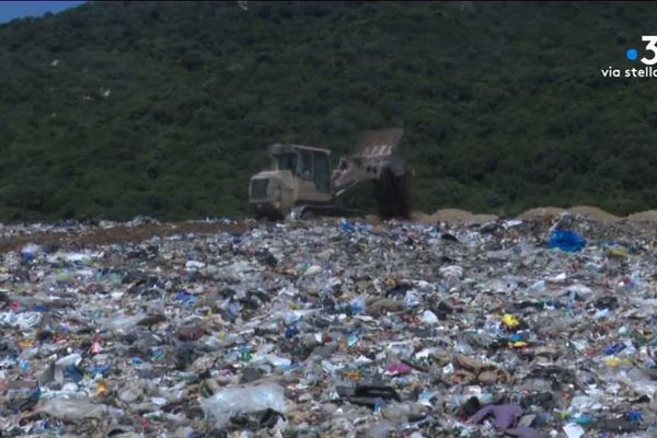 Des déchets en train d'être traités en Corse.