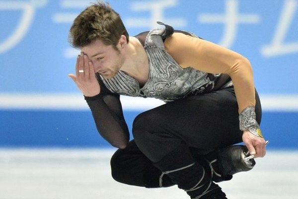 Brian Joubert pendant les programmes libres au Worl Team Trophy 2013