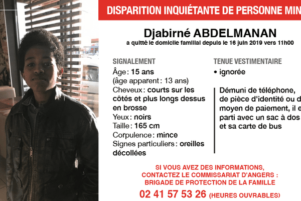 Djabirné n'a pas donné signe de vie depuis le 26 juin 2019