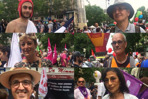 Des participants à la manifestation "Marée populaire", à Paris, le 26 mai 2018.